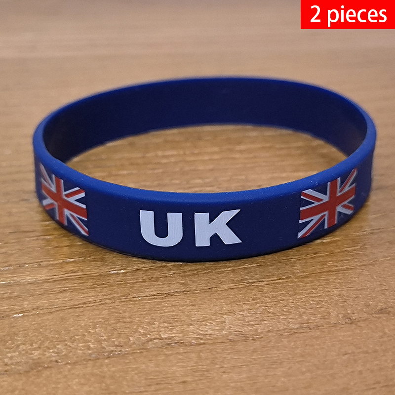 Women'S Accessories Uk - 2ชิ้นธงชาติอังกฤษกำไลข้อมือซิลิโคนแนวสปอร์ตเครื่องประดับแฟชั่นที่ระลึกที่ระลึกรักชาติสำหรับผู้ชายผู้หญิงยางรัด