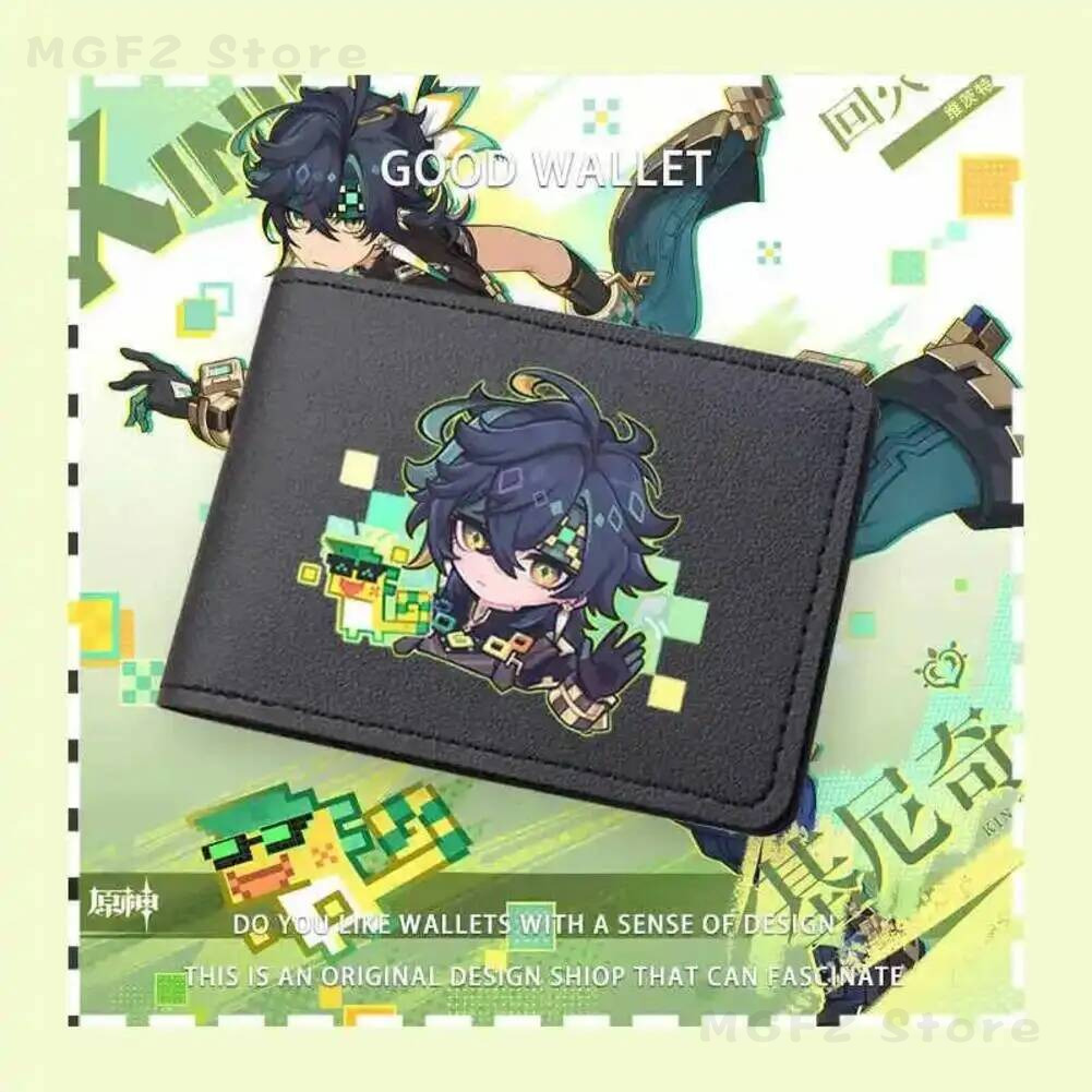 Women'S Accessories Wallet - กระเป๋าใส่บัตรลายการ์ตูนอนิเมะสำหรับผู้หญิง กระเป๋าใส่เหรียญนักเรียน Genshin Impact Kinich กระเป๋าการ์ตูนหนัง