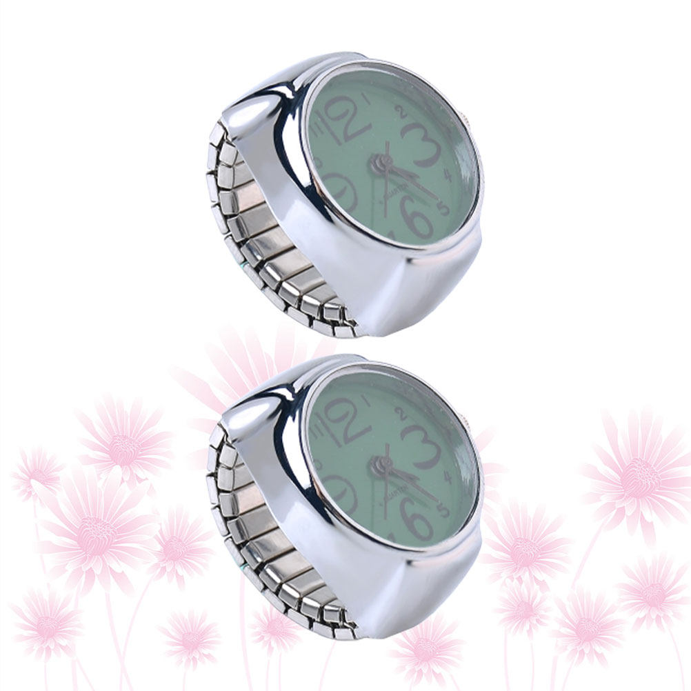 Women'S Accessories To Wear With Watch - นาฬิกาคู่แบบแหวน 2 ชิ้น ขนาดเล็ก สวมใส่ที่นิ้ว แสดงเวลาแบบควอตซ์