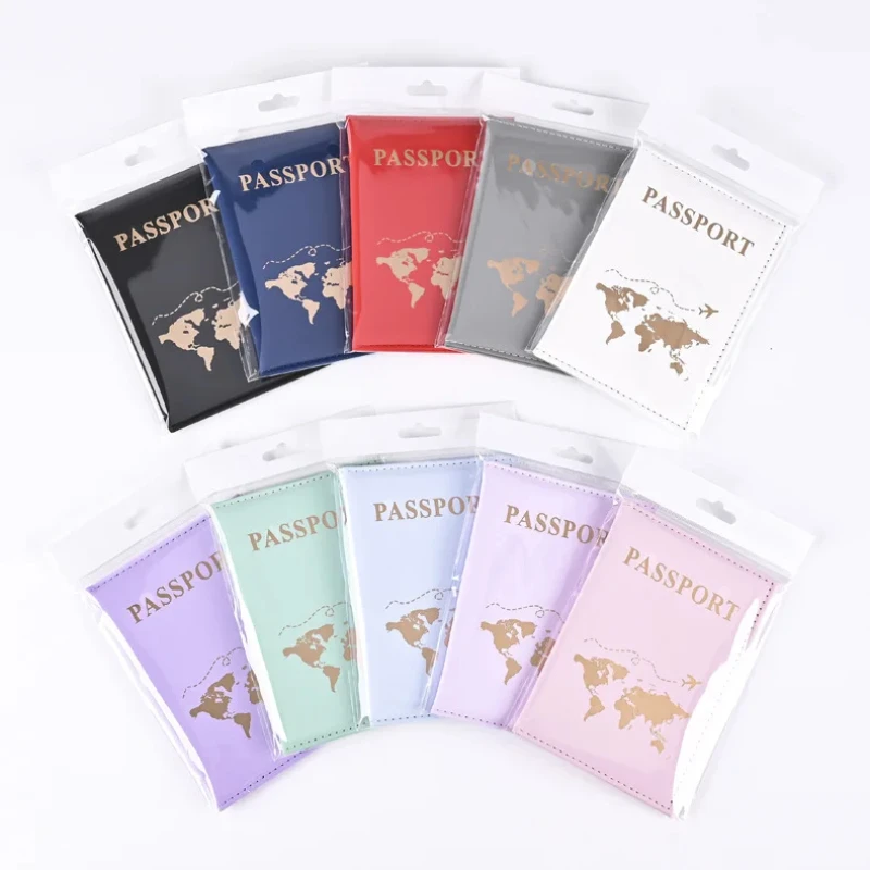 Women'S Accessories Wallet - แฟชั่นหนังสือเดินทางป้องกัน World รูปแบบผู้ถือหนังสือเดินทางท่องเที่ยวกระเป๋าสตางค์ของขวัญ PU หนังการ์ด Unisex