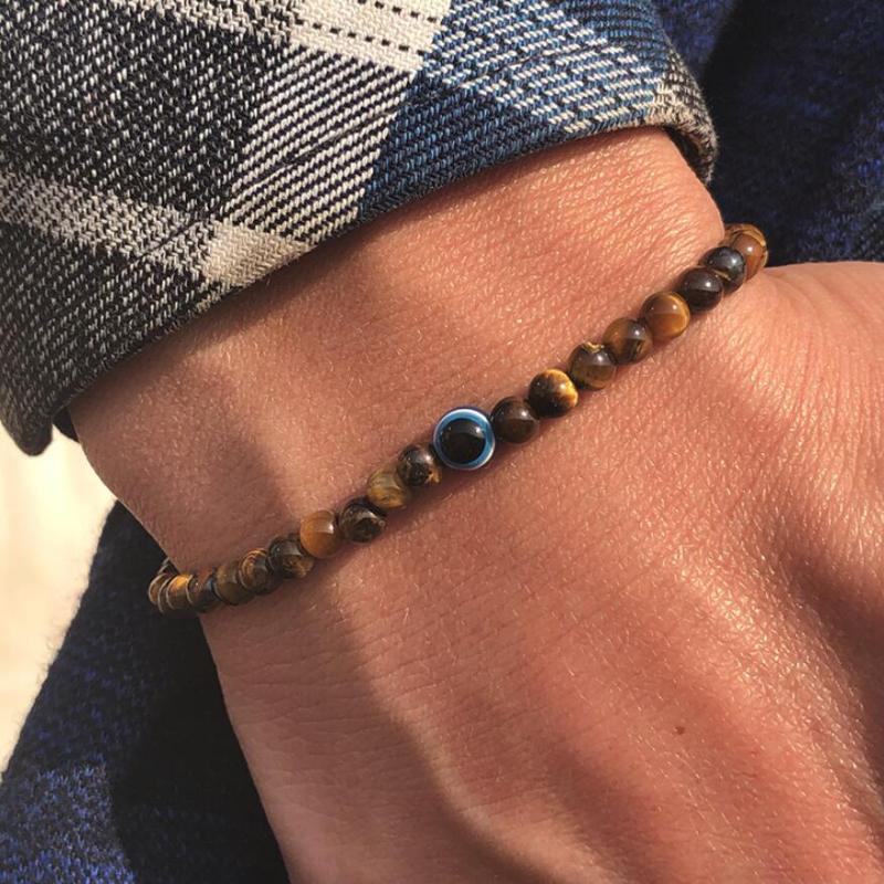 Evil Eye Bracelet - Minimalist มอเตอร์ไซด์สร้อยข้อมือผู้ชายตุรกี Evil Eyes สร้อยข้อมือกีฬากลางแจ้งตั้งแคมป์ปีนเขาขี่จักรยานสร้อยข้อมือของขวัญสําหรับเขา Pulsera
