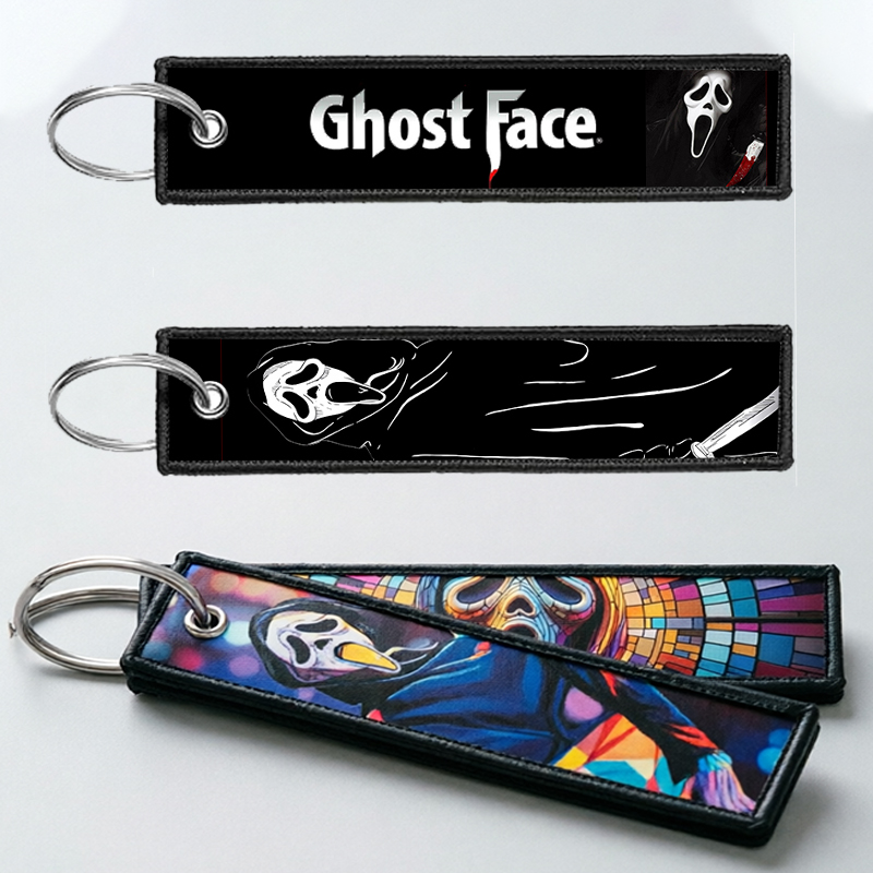 Women'S Key Accessories - พวงกุญแจ GHOST FACE สำหรับผู้ชายและผู้หญิง ปักลายการ์ตูน ของตกแต่งพวงกุญแจ