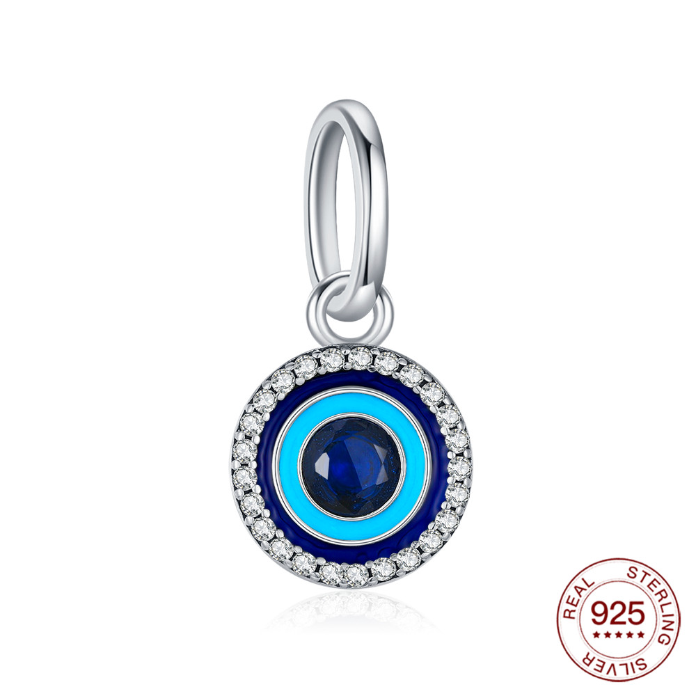Evil Eye Bracelet - จี้เงินแท้ 925 รุ่นใหม่ ME รูปทรงกลมลายตาปีศาจ เหมาะสำหรับใส่กับสร้อยข้อมือแบบดั้งเดิม