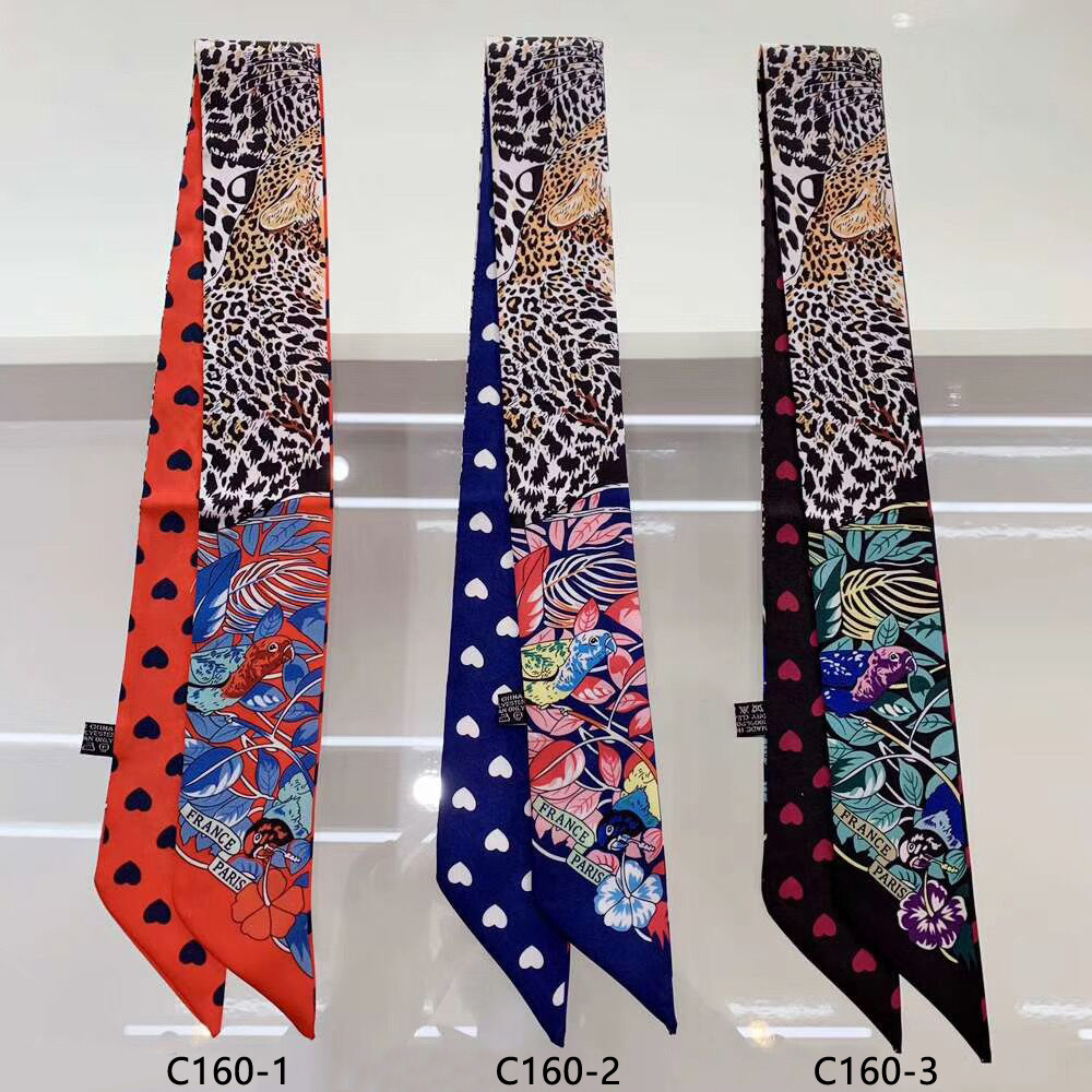 Women Accessories Brands - ยี่ห้อเสือดาว Parrot หัวใจผ้าพันคอผ้าไหมผู้หญิงฤดูร้อนผ้าพันคอสําหรับสุภาพสตรีอุปกรณ์เสริมผม Foulard ผมและกระเป๋าผ้าพันคอผ้าพันคอ