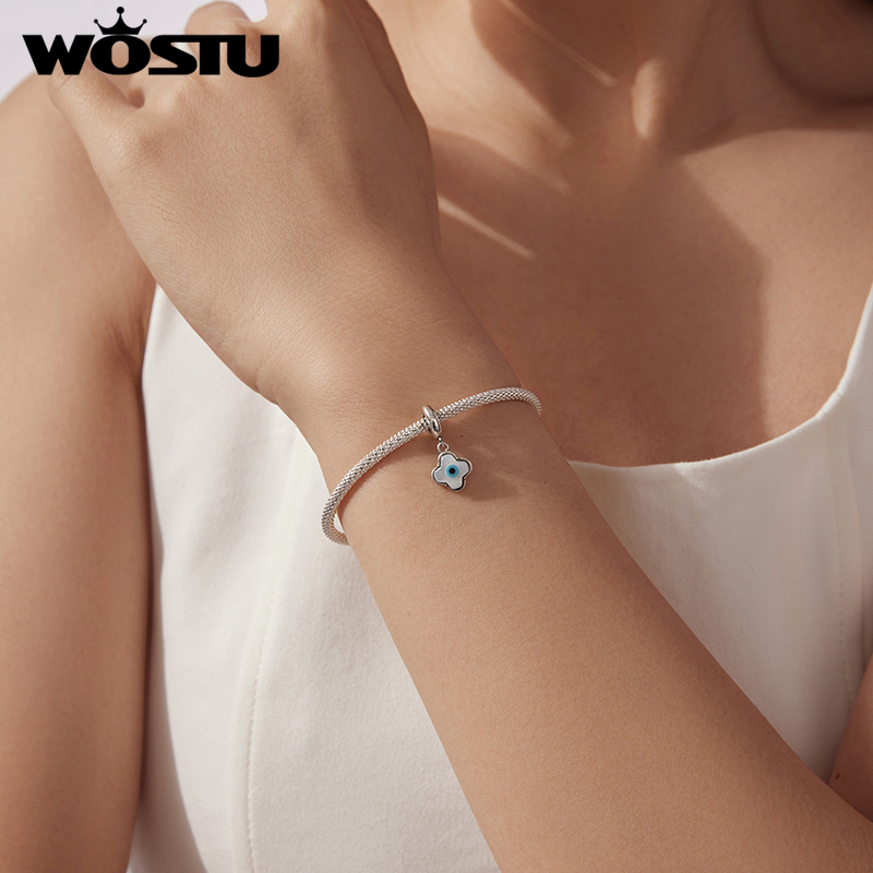 Wostu จี้เงินแท้ 925 รูปใบโคลเ - Evil Eye Bracelet บทวิจารณ์และราคา