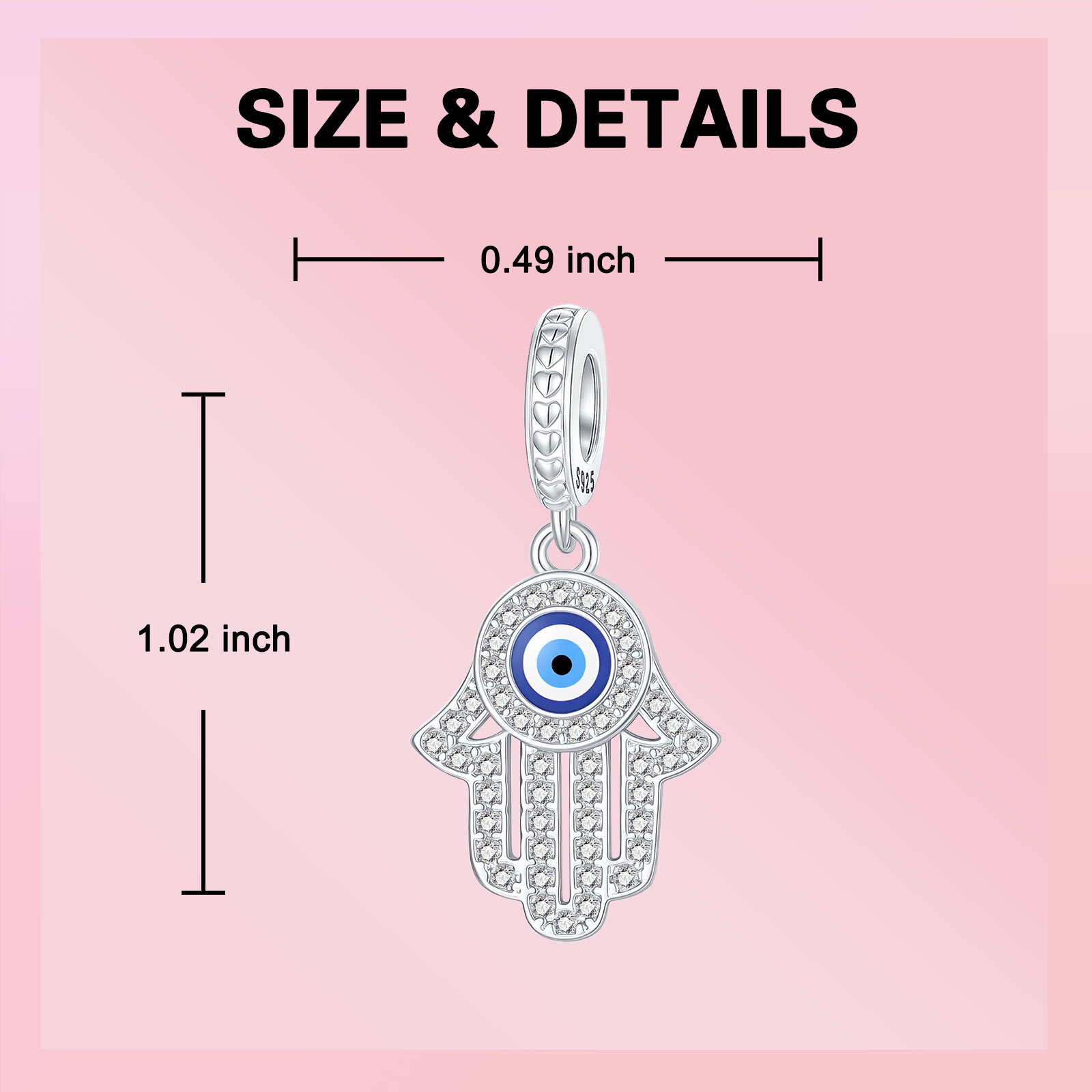 จี้ตาปีศาจและมือฮัมซา เงินแท้  - Evil Eye Bracelet บทวิจารณ์และราคา