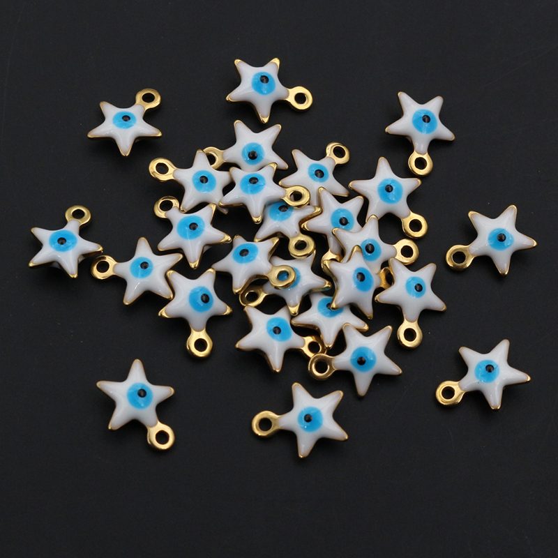 20Pcs 10X8.5มม. เคลือบ Evil Ey - Evil Eye Bracelet บทวิจารณ์และราคา