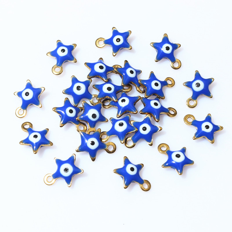 20Pcs 10X8.5มม. เคลือบ Evil Ey - Evil Eye Bracelet บทวิจารณ์และราคา