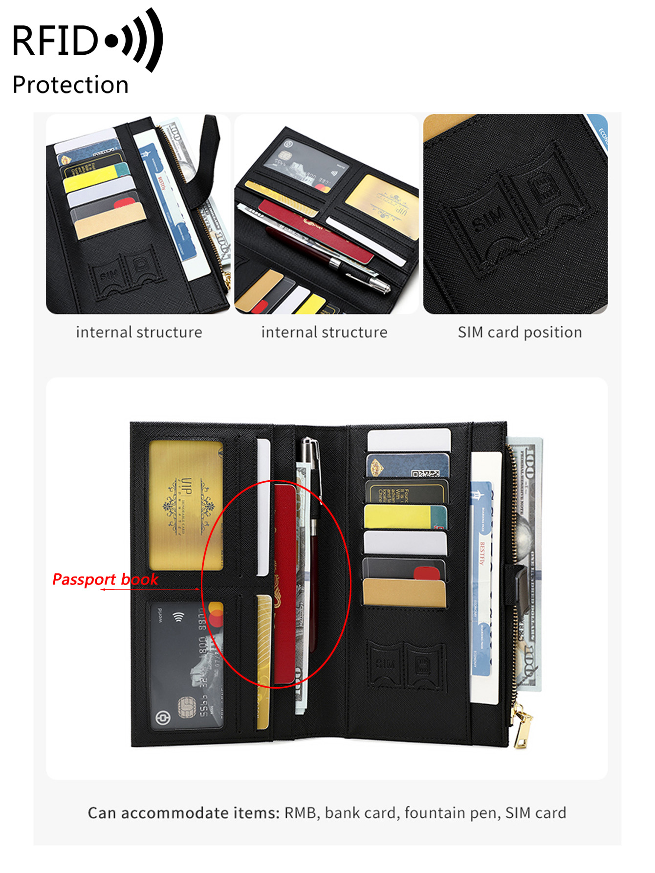 กระเป๋าใส่พาสปอร์ตหนัง PU ลายเ - Women'S Accessories Wallet บทวิจารณ์และราคา