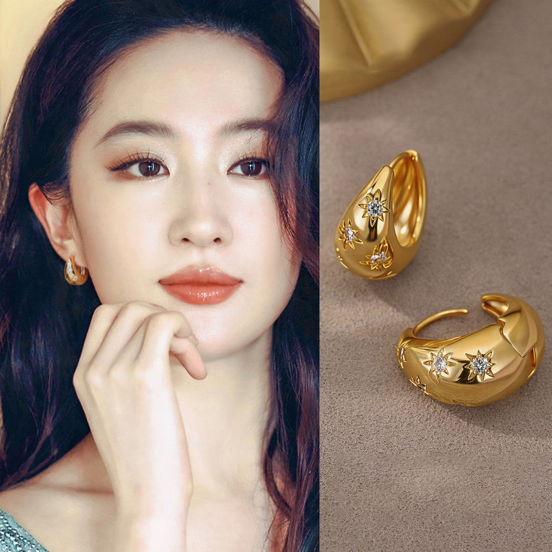 ต่างหูรูปหยดน้ำสีทองประดับเพชร - Women'S Accessories Mango บทวิจารณ์และราคา