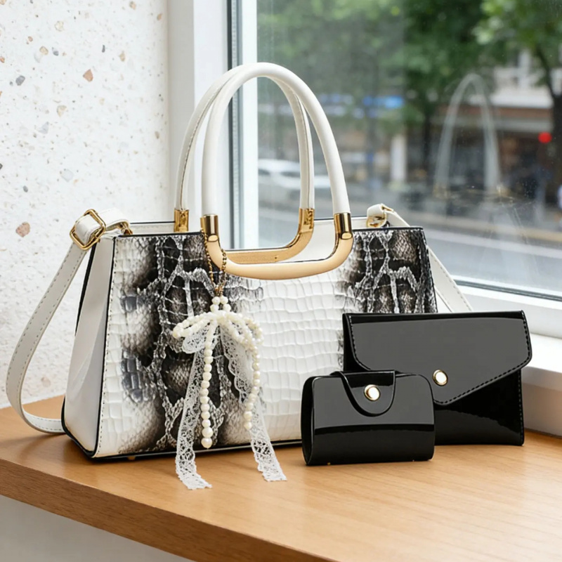 ชุดกระเป๋าถือสตรี ลายหนังจระเข - Women Accessories Bag บทวิจารณ์และราคา